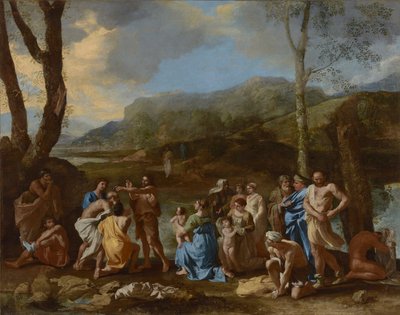Sint Jan doopt in de rivier de Jordaan door Nicolas Poussin